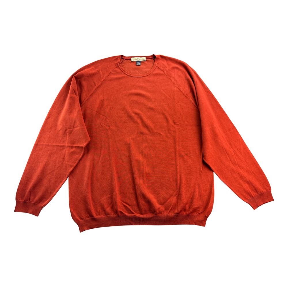 Tommy Bahama Mens XL Crew Neck‎ Long Sleeve Silk Blend Sweater Burnt Orange